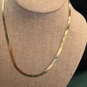 Gold Herringbone Chain Necklace - Women Jewelry